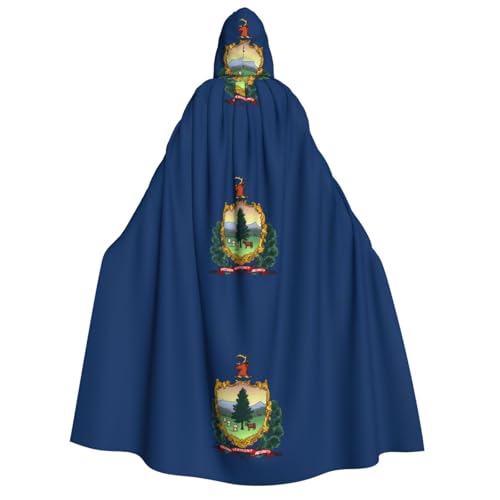 yuangjhop Vermont State Flag Printing Adult Hooded Cloak Hooded Robe Cloak Suitable for Halloween Cosplay Costumes. von yuangjhop