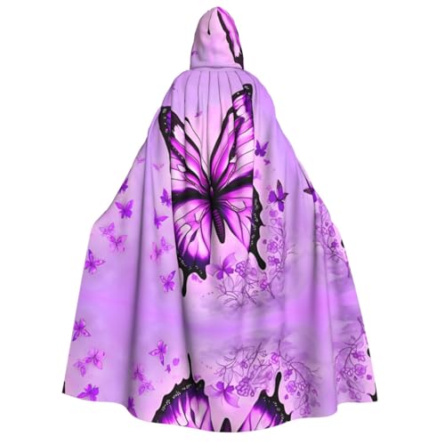 yuangjhop Violetter Schmetterlingsaufdruck für Erwachsene, Kapuzenumhang, geeignet für Halloween-Cosplay-Kostüme. yuangjhop Violetter Schmetterlingsaufdruck für Erwachsene, Kapuzenumhang, geeignet für Halloween-Cosplay-Kostüme. von yuangjhop