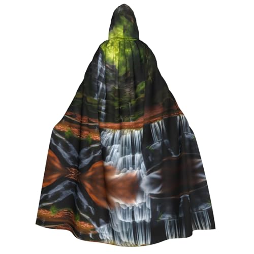 yuangjhop Wasserfall-Aufdruck, Erwachsenen-Kapuzenumhang, geeignet für Halloween-Cosplay-Kostüme. von yuangjhop