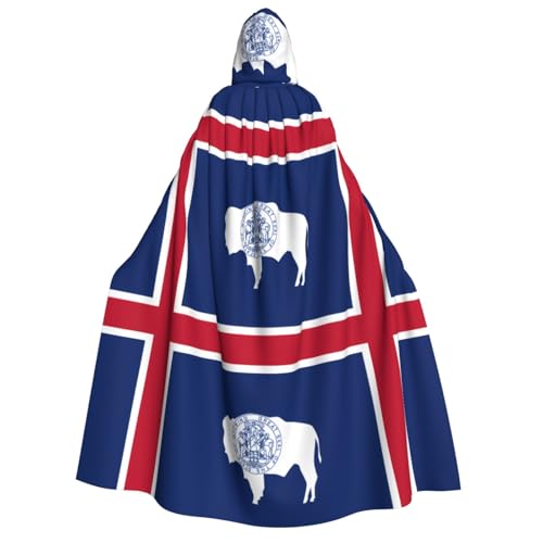 yuangjhop Wyoming State Flag Printing Adult Hooded Cloak Hooded Robe Cloak Suitable for Halloween Cosplay Costumes. von yuangjhop