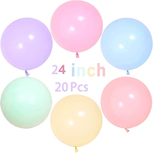 yuechen 20Pcs Großer Ballons,24 Zoll Grosse Luftballons Bunt,für Foto-Aufnahmen/Geburtstag/Hochzeitsfest/Festival/Event/Karnevals-Dekorationen(Multicolor) von yuechen