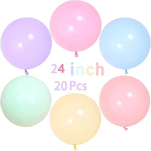 yuechen 20Pcs Großer Ballons,24 Zoll Grosse Luftballons Bunt,für Foto-Aufnahmen/Geburtstag/Hochzeitsfest/Festival/Event/Karnevals-Dekorationen(Multicolor) von yuechen