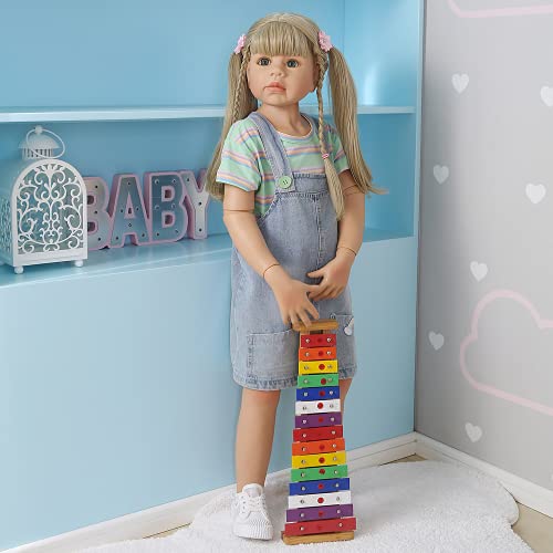 yuela 98CM Kleinkind Baby Mädchen Original Masterpiece Doll 3-4 Jahre alt echtes Babykleid Modell Kugelgelenkkörper Puppe Sammlerstücke von yuela