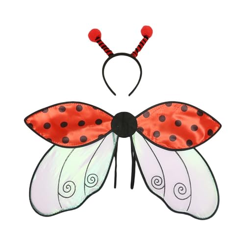 yuhlkopm Insektenflügel für Erwachsene, Marienkäfer, Rollenspiel, Requisite, Partys, Mädchen, Kostümzubehör, Insektenkostüm, Damen, Marienkäferflügel, Rot yuhlkopm Insektenflügel für Erwachsene, Marienkäfer, Rollenspiel, Requisite, Partys, Mädchen, Kostümzubehör, Insektenkostüm, Damen, Marienkäferflügel, Rot von yuhlkopm