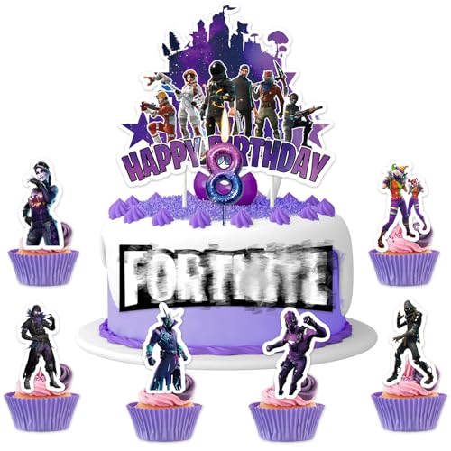11 Stück Geburtstag Tortendeko,8th Fortnit Tortendeko Jungen von yumcute