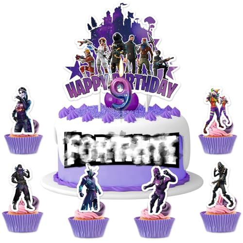 11 Stück Geburtstag Tortendeko,9th Fortnit Tortendeko Jungen von yumcute