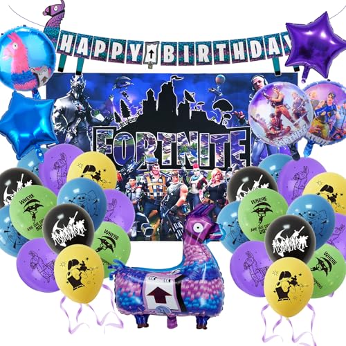 28 Stück Fortnit Geburtstagsdeko, Gaming Geburtstagsdeko Luftballons Set, Gaming Party Deko Kindergeburtstag, Geburtstag Party Set Mit Game Hintergrund, Thema Geburtstagsparty Junge 28 Stück Fortnit Geburtstagsdeko, Gaming Geburtstagsdeko Luftballons Set, Gaming Party Deko Kindergeburtstag, Geburtstag Party Set Mit Game Hintergrund, Thema Geburtstagsparty Junge von yumcute