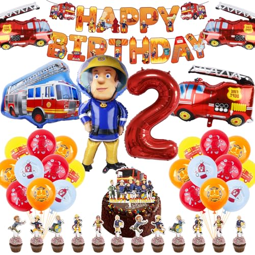40 Stück Feuerwehrmann Geburtstag Deko, Feuerwehr Luftballon Geburtstagsdeko 2 3 4 jahre,Kindergeburtstag Deko mit Latexballons Cupcake Topper Kuchentopper Happy Birthday Banner Folienballons 40 Stück Feuerwehrmann Geburtstag Deko, Feuerwehr Luftballon Geburtstagsdeko 2 3 4 jahre,Kindergeburtstag Deko mit Latexballons Cupcake Topper Kuchentopper Happy Birthday Banner Folienballons von yumcute