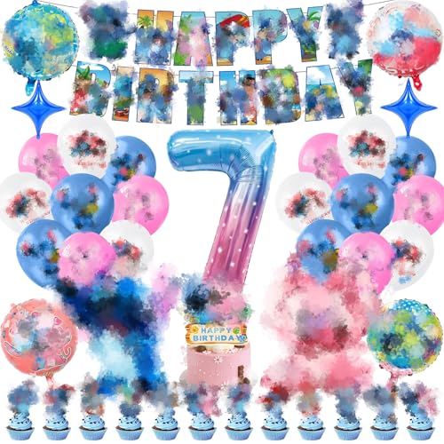 53 Stück Geburtstag Deko Set Mädchen Jungen, Themed Geburtstagsdeko für Geburtstagsparty Kinder, Luftballons Geburtstag Mädchen Jungen umfassen Banner Luftballon Tortendeko 53 Stück Geburtstag Deko Set Mädchen Jungen, Themed Geburtstagsdeko für Geburtstagsparty Kinder, Luftballons Geburtstag Mädchen Jungen umfassen Banner Luftballon Tortendeko von yumcute