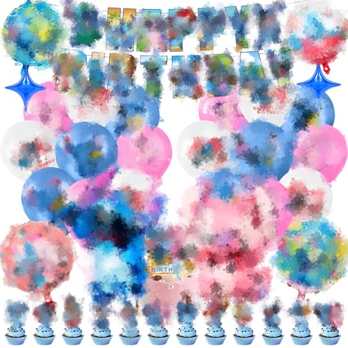 Luftballons Kinder Geburtstag Deko, 42 Stück Themed Foil Balloons Geburtstagsdeko, Party Deko Set mit Tortendeko und Happy Birthday Banner für Mädchen Junge Party Dekoration Luftballons Kinder Geburtstag Deko, 42 Stück Themed Foil Balloons Geburtstagsdeko, Party Deko Set mit Tortendeko und Happy Birthday Banner für Mädchen Junge Party Dekoration von yumcute