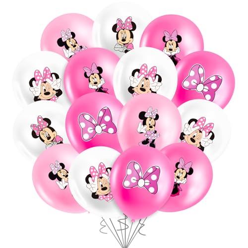 MN 30PCS Geburtstagsdeko Minnie, Minnie Latex Balloons, Minnie Luftballons Geburtstag, Geburtstagsdeko Mädchen, Minnie Birthday Party Supplies Geburtstagsdeko Mädchen von yumcute