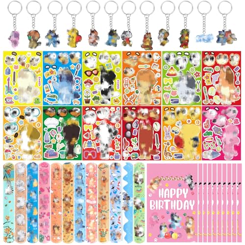 yumcute Party Mitgebsel Set,12 Dog DIY Aufkleber,12 Slap Armband,12 Schlüsselanhänger, 10 Geschenktüten, 46 Stück Geburtstagsdeko Party Geschenke Spielzeug für Kinder Mädchen Jungen yumcute Party Mitgebsel Set,12 Dog DIY Aufkleber,12 Slap Armband,12 Schlüsselanhänger, 10 Geschenktüten, 46 Stück Geburtstagsdeko Party Geschenke Spielzeug für Kinder Mädchen Jungen von yumcute