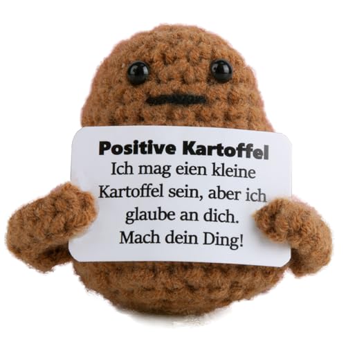 yumcute Glücksbringer Positive Kartoffel, Geschenke für Männer, Geburtstagsgeschenk für Frauen, Handgestrickt Kartoffel Positive Geschenke für Besten Freund Mann Frau Geburtstagsgeschenk von yumcute