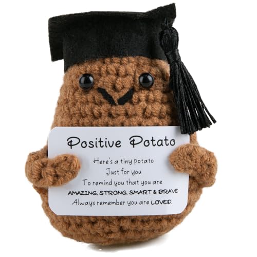 yumcute Happy Potato, Positive Kartoffel Geschenke Handgestrickt Kartoffel Abschiedsgeschenk Freundin für Besten Freund Frau mit Positiver Energiekarte von yumcute