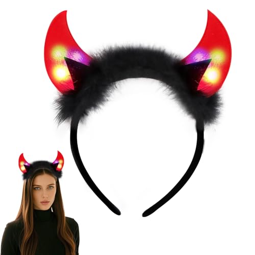 yumcute Karneval Teufelshörner LED, Teufel Hörner Leuchtend Haarschmuck Haarreifen Karneval Accessoire für Kinder Damen Herren, für Karneval Masquerade Party Foto Requisiten yumcute Karneval Teufelshörner LED, Teufel Hörner Leuchtend Haarschmuck Haarreifen Karneval Accessoire für Kinder Damen Herren, für Karneval Masquerade Party Foto Requisiten von yumcute