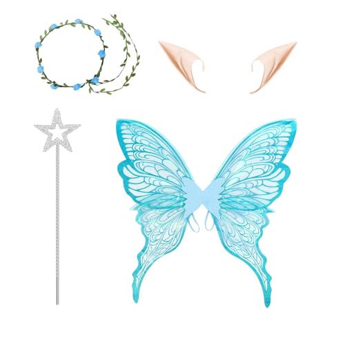 yupeuooe Cosplay Schmetterlingsfee Outfit, Kostüm Für Damen Halloween Schmetterlingsfee Flügel, Verkleidungszubehör Mit & Ohren Für Frauen Mädchen Teens yupeuooe Cosplay Schmetterlingsfee Outfit, Kostüm Für Damen Halloween Schmetterlingsfee Flügel, Verkleidungszubehör Mit & Ohren Für Frauen Mädchen Teens von yupeuooe