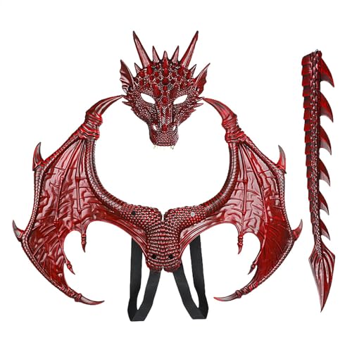 yupeuooe Drachen Dress Up Kostüm Cosplay Flügel Schwanz Requisiten Kinder Halloween Kostüm Set für Halloween Ostern Weihnachten yupeuooe Drachen Dress Up Kostüm Cosplay Flügel Schwanz Requisiten Kinder Halloween Kostüm Set für Halloween Ostern Weihnachten von yupeuooe