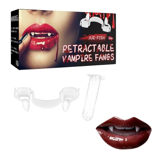 yupeuooe Einziehbare Vampirzähne für Halloween, einziehbare Vampirzähne | realistische gefälschte Accessoires Dekorationen für Kostümparty Wolf Hunde Schneidezähne von yupeuooe