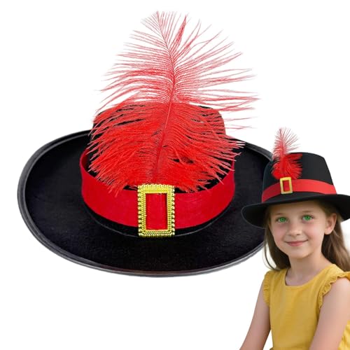 yupeuooe Musketiere Kostüm Hut | Kinder Cosplay Hut mit Schärpe und Feder | Neuheit Kopfbedeckung Atmungsaktive Kopfbedeckung Kleidung Zubehör für Mädchen yupeuooe Musketiere Kostüm Hut | Kinder Cosplay Hut mit Schärpe und Feder | Neuheit Kopfbedeckung Atmungsaktive Kopfbedeckung Kleidung Zubehör für Mädchen von yupeuooe