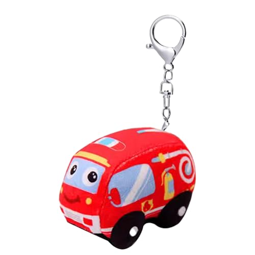 yupeuooe Niedlicher Plüsch Schlüsselanhänger | Plüsch Feuerwehrauto Puppe für Kinderwagen - Lernspielzeug zum Lernen für und Mädchen Vorschulkinder für Rucksack Handtasche Geldbörse für Reise Urlaub von yupeuooe
