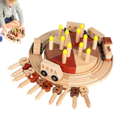 yupeuooe Spielgeburtstagstorte, Partykuchen Holzschienenset, Zugspielzeug Kinderküchenzubehör Cupcake-Deko Partygastgeschenke Für Vorschullernen yupeuooe Spielgeburtstagstorte, Partykuchen Holzschienenset, Zugspielzeug Kinderküchenzubehör Cupcake-Deko Partygastgeschenke Für Vorschullernen von yupeuooe