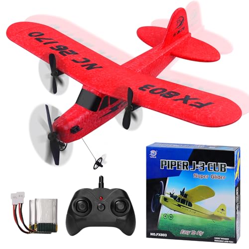 yusvwkj RC Flugzeug, einfach zu fliegen, EPP RC Flugzeug mit USB-Aufladung, 2,4 GHz Fernbedienung Segelflugzeug, geeignet für Anfänger, Kinder und Erwachsene, Rot von yusvwkj