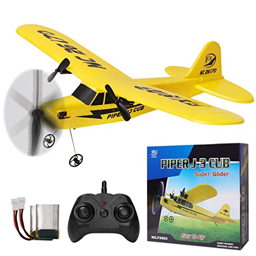 yusvwkj RC Flugzeug Easy to Fly FX-803 Plus EPP RC Flugzeug mit USB-Aufladung, 2,4 GHz Fernsteuerungs-Gleiter, geeignet für Anfänger, Kinder und Erwachsene, Gelb von yusvwkj