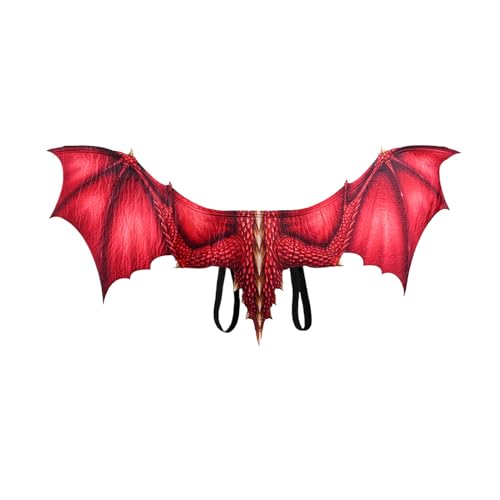yuwqqoajv Cosplay Drachenflügel Requisiten für Halloween Karneval Erwachsene Parteien Tuch Erwachsene Dekoration Vliesstoff Drachenritzel, Rot von yuwqqoajv