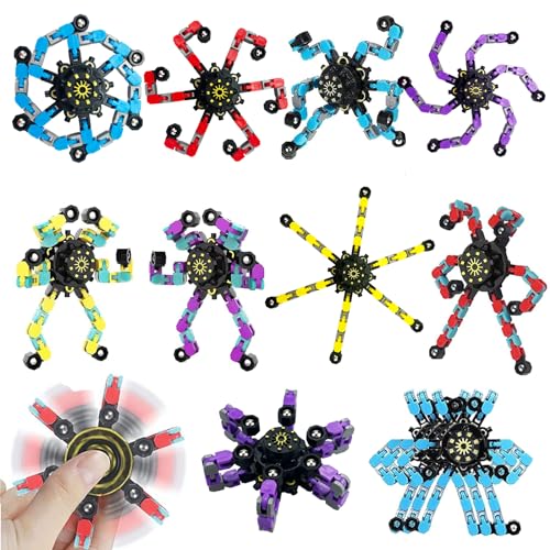 20 Transformierbarer Fidget Spinner, Roboter-Fingerspielzeug mit Kette, Stress Relief Spielzeug für Erwachsene und Teenager (20) von yuzshin