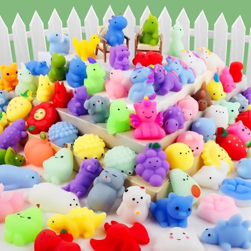 60 Stück Squishy Kawaii Squeeze Toy Antistress Spielzeug mit Verschiedenen Tiermotiven Mochi Squishy Fidget Toys Give Aways Kindergeburtstag Mochi Squishy Squeeze Spielzeug (Zufällig) von yuzshin