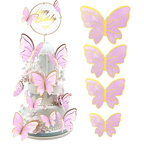 40 Stk Schmetterlinge Tortendeko, Schmetterlinge Kuchen Deko, Dreidimensional Torte Cupcake Topper, Geburtstag Happy Birthday Tortendeko für Cupcake Kuchen Geburtstag Hochzeit Babyparty - Rosa 40 Stk Schmetterlinge Tortendeko, Schmetterlinge Kuchen Deko, Dreidimensional Torte Cupcake Topper, Geburtstag Happy Birthday Tortendeko für Cupcake Kuchen Geburtstag Hochzeit Babyparty - Rosa von ywchoshe