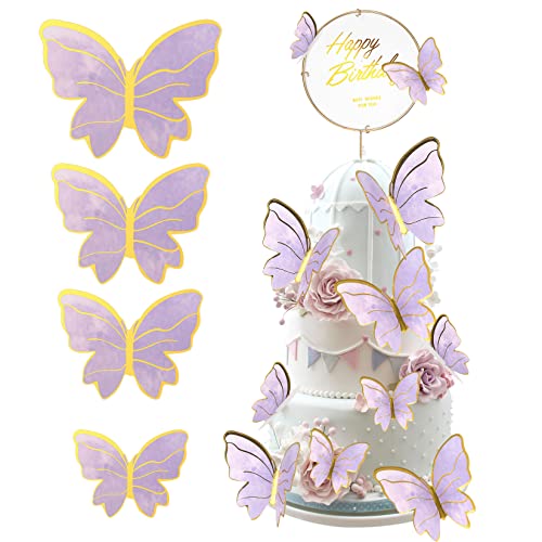 40 Stk Schmetterlinge Tortendeko, Schmetterlinge Kuchen Deko, Dreidimensional Torte Cupcake Topper, Geburtstag Happy Birthday Tortendeko für Cupcake Kuchen Geburtstag Hochzeit Babyparty - Violett 40 Stk Schmetterlinge Tortendeko, Schmetterlinge Kuchen Deko, Dreidimensional Torte Cupcake Topper, Geburtstag Happy Birthday Tortendeko für Cupcake Kuchen Geburtstag Hochzeit Babyparty - Violett von ywchoshe