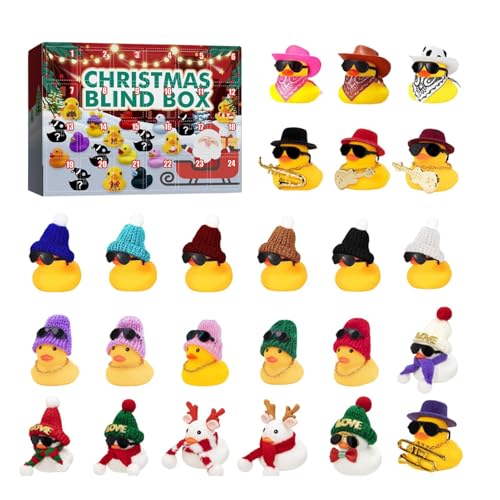 Weihnachts-Enten-Adventskalender, Adventskalender Mit 24 Gummienten, Quietscheente Adventskalender 2024, Gummi-Enten-Badespielzeuge Geschenk Weihnachten Weihnachts-Enten-Adventskalender, Adventskalender Mit 24 Gummienten, Quietscheente Adventskalender 2024, Gummi-Enten-Badespielzeuge Geschenk Weihnachten von yybng