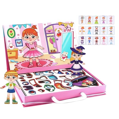 Magnetpuzzle,Zweiseitiges Rollenspiel Spiel | Gesichter Anzieh Puzzles - Für Kinder Mädchen Teens Familie Schule Zuhause Unterricht von yztju