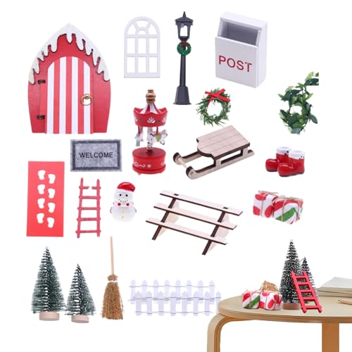 Puppenhaus-Weihnachtsszene,Weihnachtspuppenhaus-Zubehör | Spielzeughaus-Tür-Miniatur-Szenenmodell Im Maßstab 1:12 | Niedliches Kreatives Miniatur-Spielzeughaus-Dorfszenenmodell Für Puppenhaus-Weihnachtsszene,Weihnachtspuppenhaus-Zubehör | Spielzeughaus-Tür-Miniatur-Szenenmodell Im Maßstab 1:12 | Niedliches Kreatives Miniatur-Spielzeughaus-Dorfszenenmodell Für von yztju