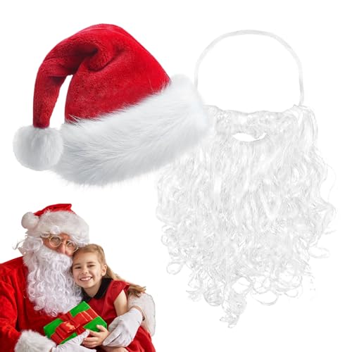 Santa Claus Hut Beard Kit - Erwachsene Urlaub Kostümzubehör, Weihnachts -Cap -Bart -Kombination Zum Feiern, Rollenspiel -Performance -Kleiderartikel | Winterpartyzubehör Für Männer Frauen Charaktere Santa Claus Hut Beard Kit - Erwachsene Urlaub Kostümzubehör, Weihnachts -Cap -Bart -Kombination Zum Feiern, Rollenspiel -Performance -Kleiderartikel | Winterpartyzubehör Für Männer Frauen Charaktere von yztju
