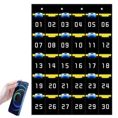 Telefonhalter im Klassenzimmer | Nummerierte Taschenkarte Sundies Mobiltelefon Organizer mit Haken - Kommunikation und Zugänglichkeit bequem und Organisation für Mobiltelefone, Taschenrechner, Stifte, Telefonhalter im Klassenzimmer | Nummerierte Taschenkarte Sundies Mobiltelefon Organizer mit Haken - Kommunikation und Zugänglichkeit bequem und Organisation für Mobiltelefone, Taschenrechner, Stifte, von yztju