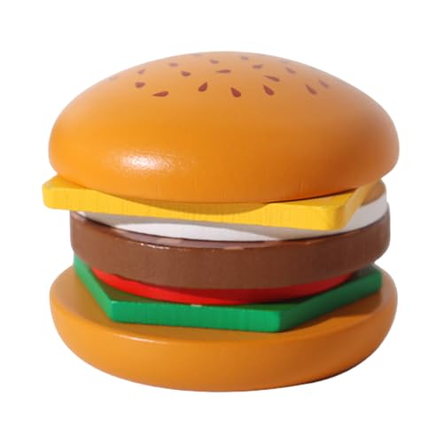 yztju Lebensmittel-Stapelspiel, Holz-Burger-Sandwich-Stapelspielzeug - Spiellebensmittel- -Sandwich-Spielzeug,Feinmotorikspielzeug Für Kinder, Und Mädchen, Lern- Und von yztju
