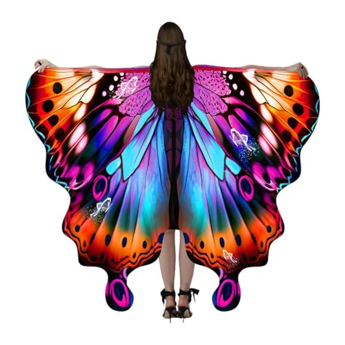 yztju Schmetterlingsflügel Erwachsene - stilvoller Frauen Schmetterling Kostüm Schal | Atmungsaktives Schmetterlingsumhang für Halloween -Kostüm, Party Maskerade Wings Accessoire für Tanz, Festival, yztju Schmetterlingsflügel Erwachsene - stilvoller Frauen Schmetterling Kostüm Schal | Atmungsaktives Schmetterlingsumhang für Halloween -Kostüm, Party Maskerade Wings Accessoire für Tanz, Festival, von yztju