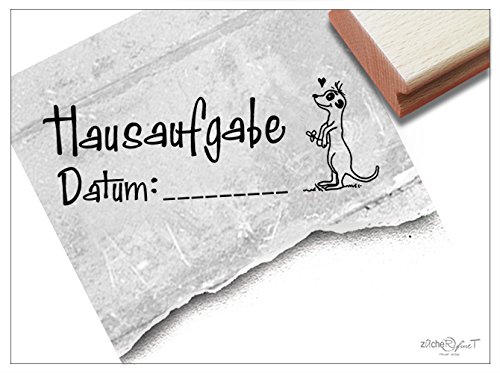 Stempel - Lehrerstempel - HAUSAUFGABE mit Datum und Erdmännchen - Schulstempel zur Motivation der Schüler - von zAcheR-fineT Stempel - Lehrerstempel - HAUSAUFGABE mit Datum und Erdmännchen - Schulstempel zur Motivation der Schüler - von zAcheR-fineT von zAcheR-fineT-design