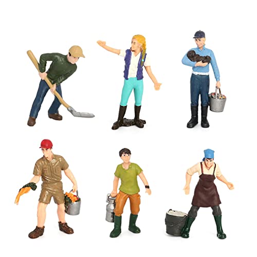 zalati Farmer Miniatur-Spielzeug, 6 Stück, Simulations-Farm-Figuren, Charakter-Statue, Modellspielzeug für Dekoration, pädagogisches Spielset zalati Farmer Miniatur-Spielzeug, 6 Stück, Simulations-Farm-Figuren, Charakter-Statue, Modellspielzeug für Dekoration, pädagogisches Spielset von zalati