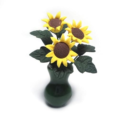 zalati Puppenhaus Sonnenblume mit Vase 1:12 Miniatur Ton Blume Keramik Vase für Puppenhaus Dekoration zalati Puppenhaus Sonnenblume mit Vase 1:12 Miniatur Ton Blume Keramik Vase für Puppenhaus Dekoration von zalati