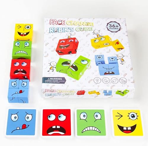 zalati Puzzle Cubes Gesichtsverändernde Bausteine Lernspielzeug Montessori Spielzeug für Spiele Spaß von zalati