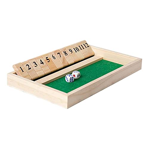 zalati Shut The Box Regal-Würfelspiel, 12 Zahlen mit 2 Würfeln, klassisches Tischspiel für Bar, Pub, Party, Reisen, Mathematik von zalati