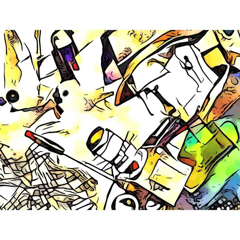 Malen nach Zahlen - Auf Motivsuche 1 - Artist's Kandinsky Edition - by zamart, mit Rahmen von zamart