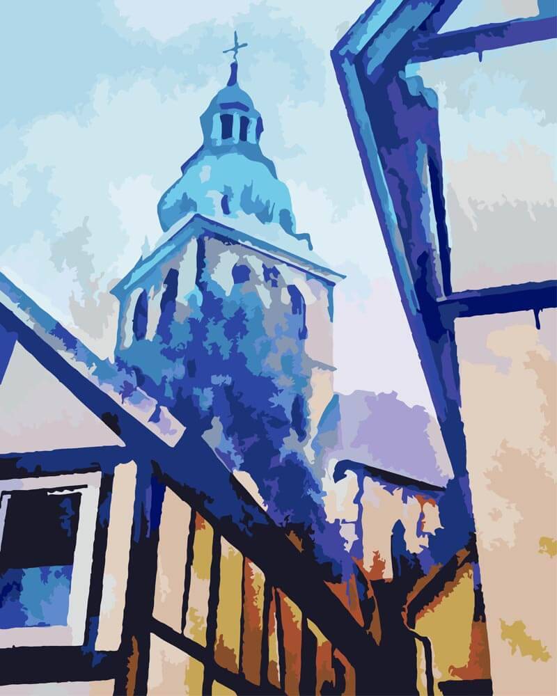 Malen nach Zahlen - Bad Salzuflen, Motiv 1 - by zamart, ohne Rahmen von zamart