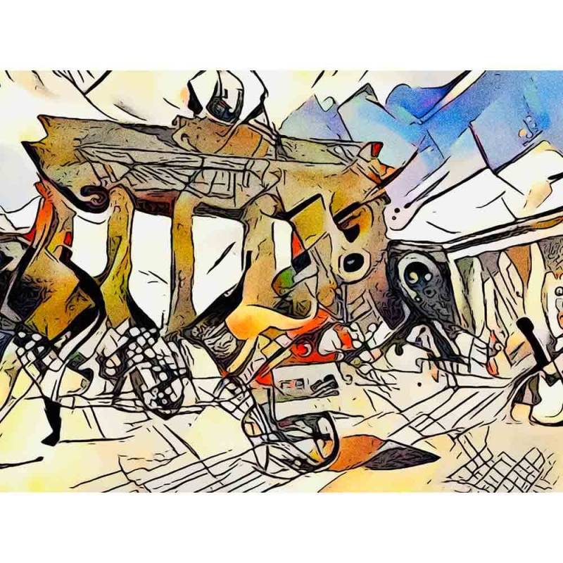 Malen nach Zahlen - Berlin ick mag dir 2 - Artist's Kandinsky Edition - by zamart, mit Rahmen von zamart