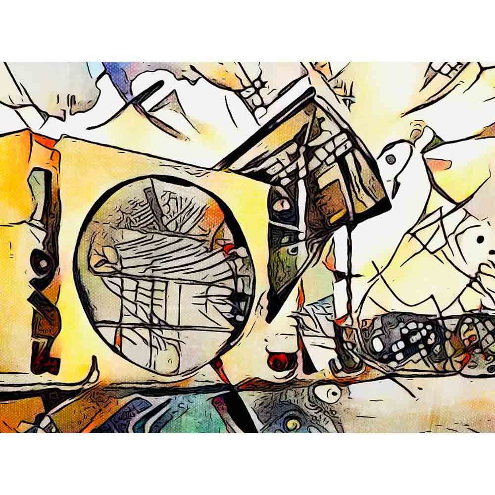 Malen nach Zahlen - Berlin ick mag dir 3 - Artist's Kandinsky Edition - by zamart, mit Rahmen von zamart
