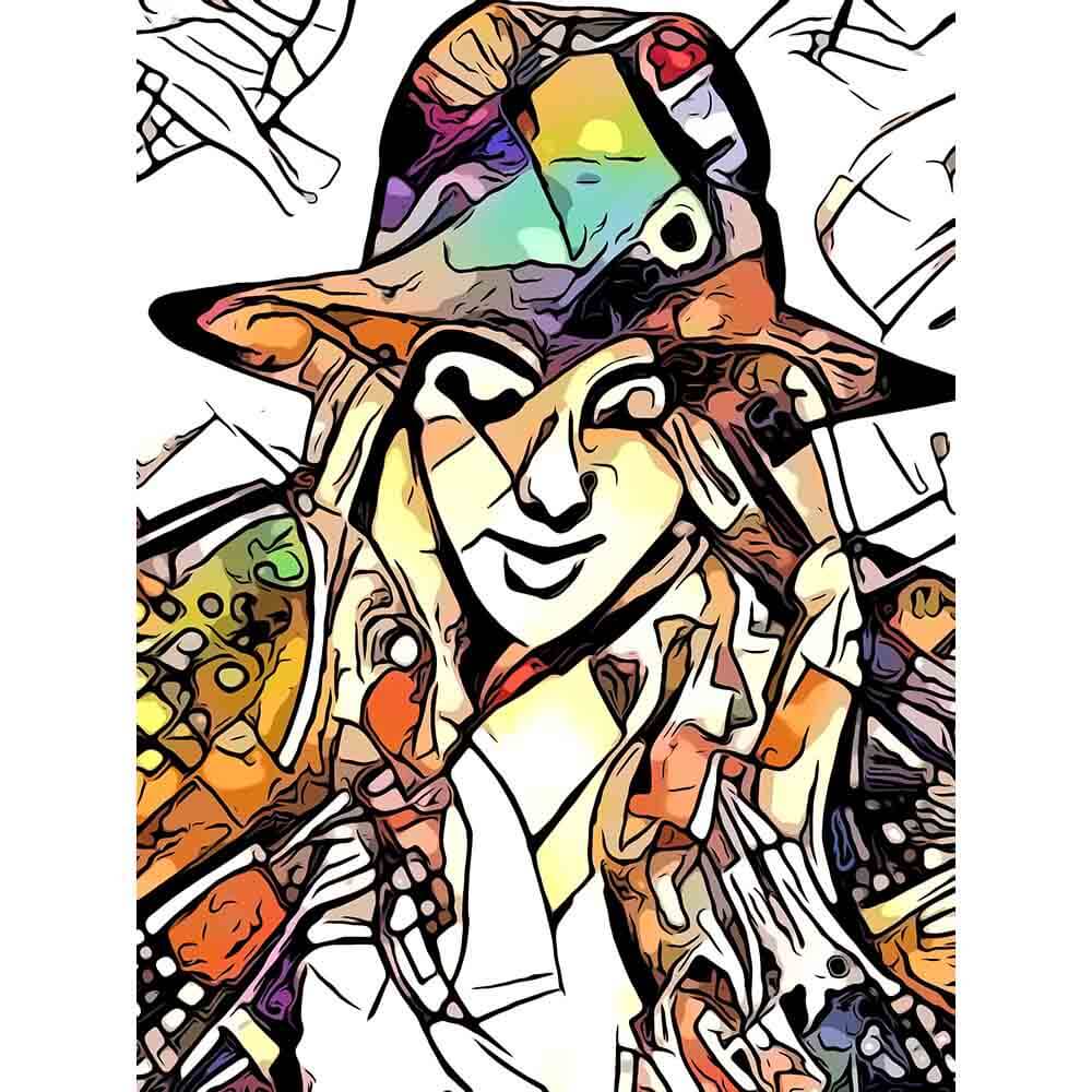 Malen nach Zahlen - Frau mit Hut 1 - Artist's Kandinsky Edition - by zamart, mit Rahmen von zamart