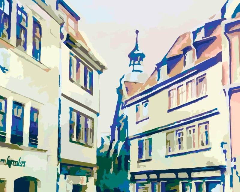 Malen nach Zahlen - Gotha, Altstadt - by zamart, ohne Rahmen von zamart